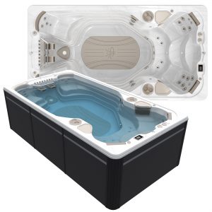 HP20-2021 14AX AquaTrainer Swim Spa 1300x1300 Image with water