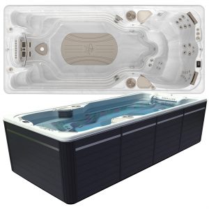 HP20-2021 17AX AquaTrainer Swim Spa 1300x1300 Image with water